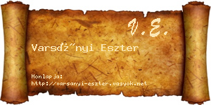 Varsányi Eszter névjegykártya